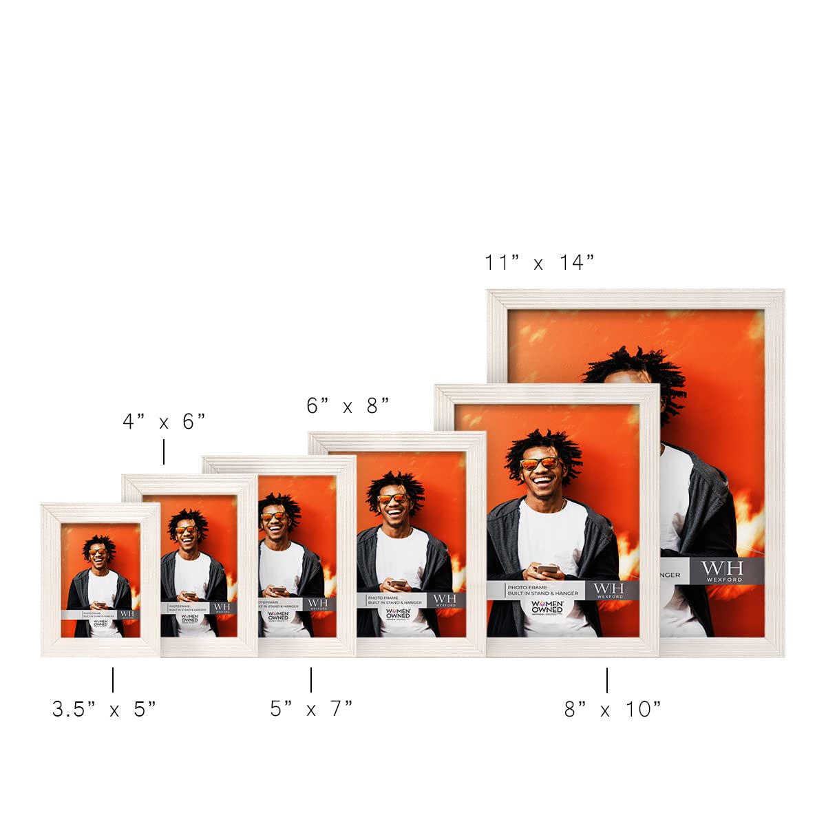 Renditions Gallery 3.5x5 inch Picture Frame Modern Style Wood Pattern and High Definition Glass Ready for Wall and Tabletop Phot